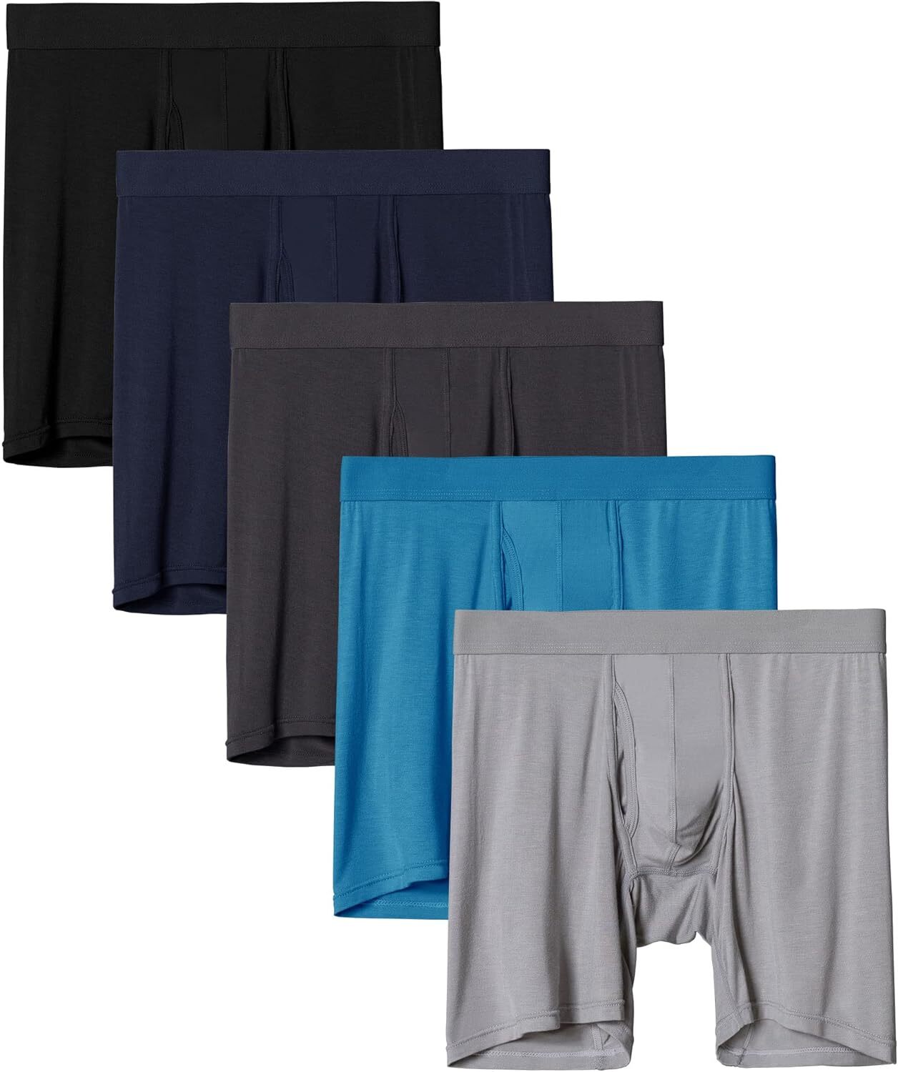 Men’s Underwear Soft Bamboo Viscose Boxer Briefs Stretch Trunks Pack