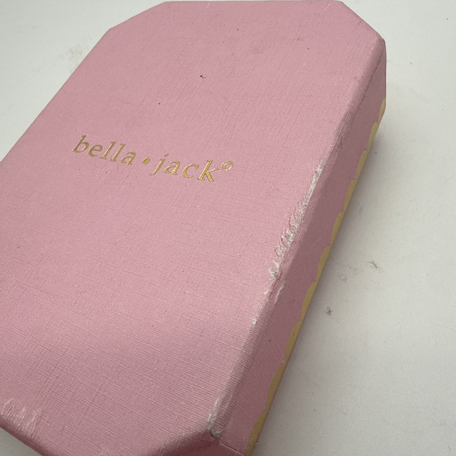 Bella Jack Handbag Charm Keychain “M” Pink Sparkle Gold-tone Secure Clip