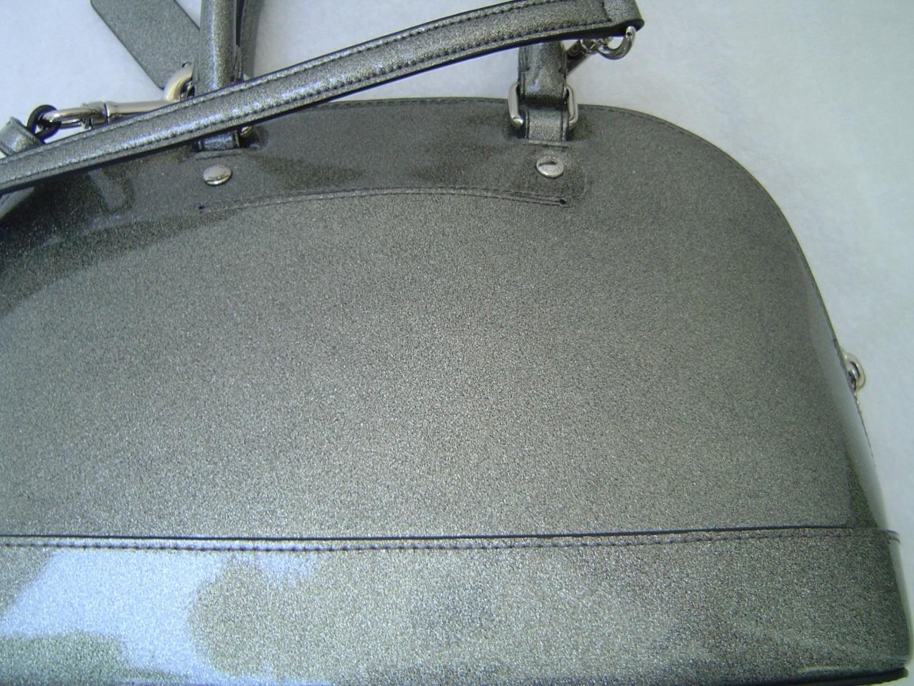 AUTHENTIC COACH SILVER GLITTER PATENT LEATHER MINI SIERRA SATCHEL #29134 EUC/LN