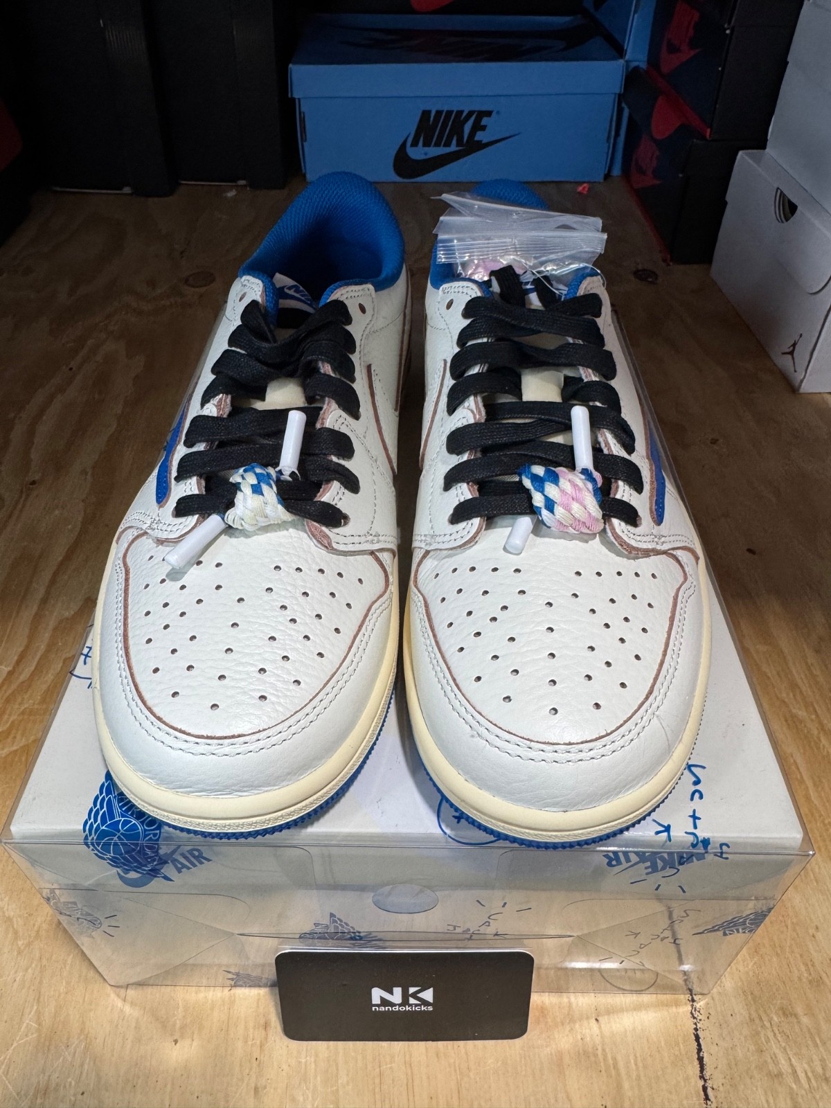 Fragment Design x Travis Scott x Jordan 1 Low OG SP ‘Sail Military Blue’ MENS SZ