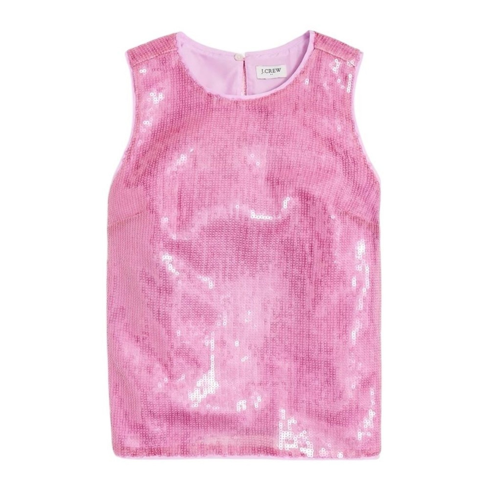 JCREW PINK BARBIECORE SEQUIN SWIFTY MERMAIDCORE SLEEVELESS SHELL TOP M