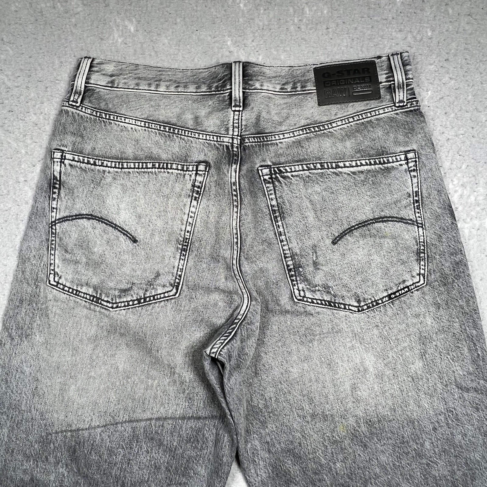 G Star Jeans Raw Type 96 Loose Distressed Zipper Fly Gray Size 32X28 Y2K Style