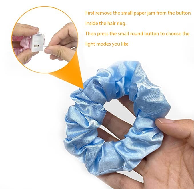 LED Scrunchies, 6 Pcs Light 1 Count (Pack of 6), Blue,Green,White,Pink,Purple