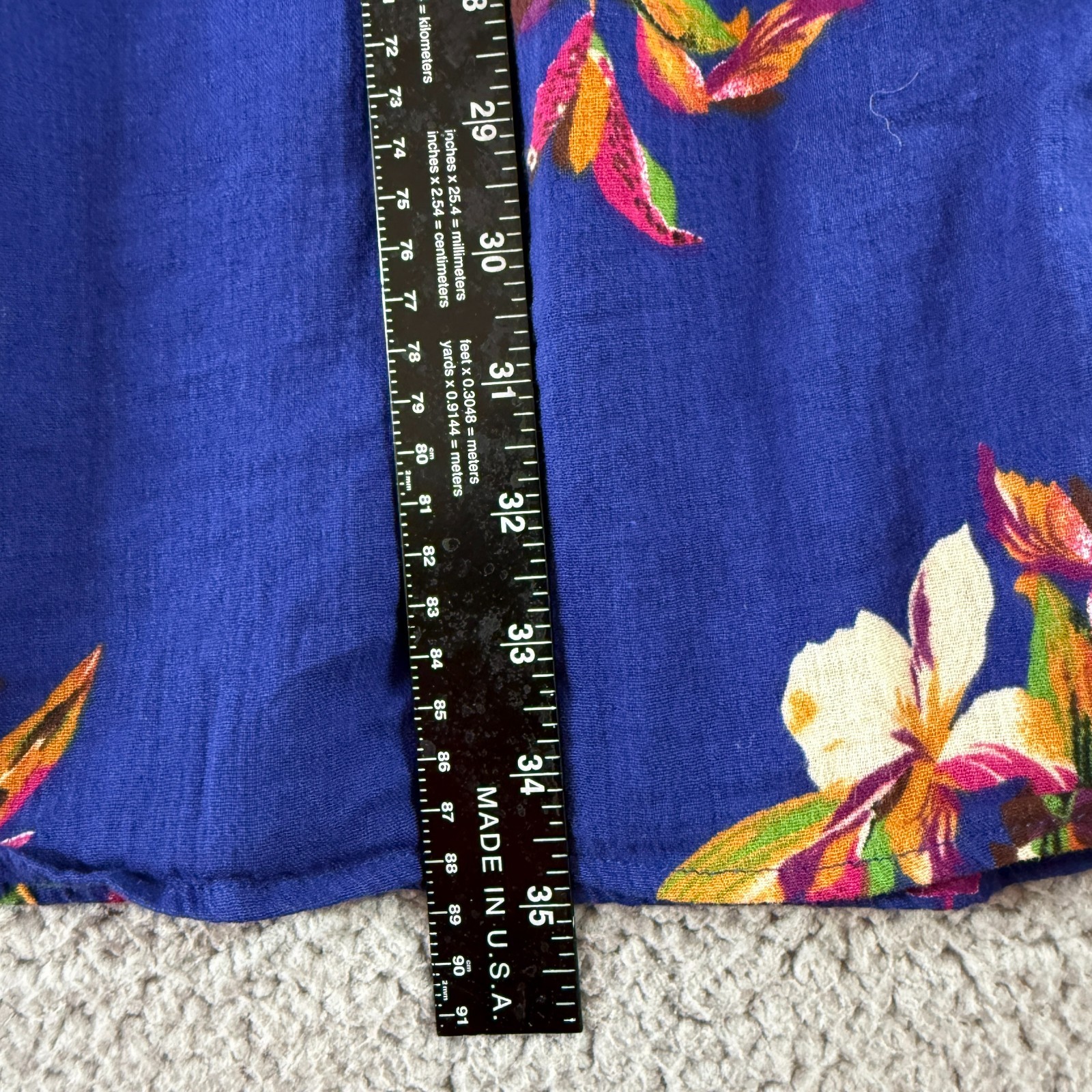 A New Day Blue Floral Size L Boho Lined Cottagecore A-line Knee Length Dress