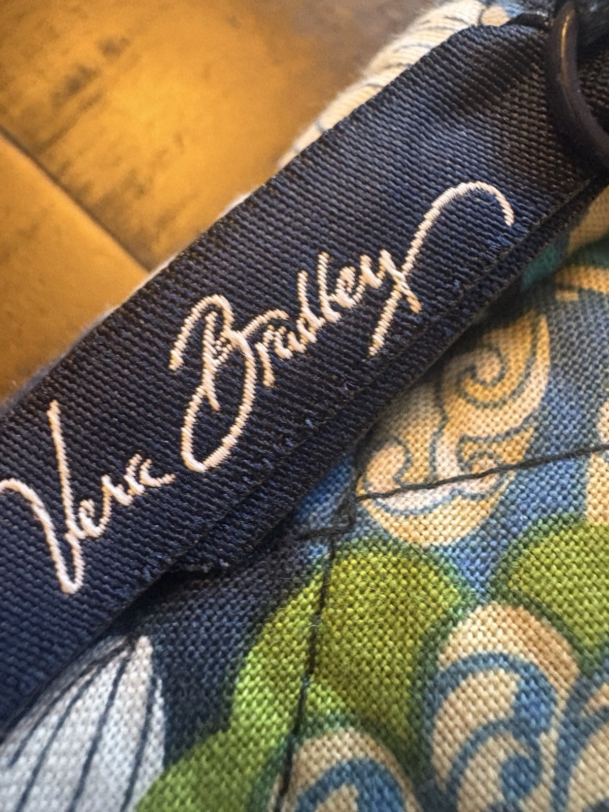 Vera Bradley Java Blue Retired Quilted Crossbody Shoulder Bag Floral Cotton