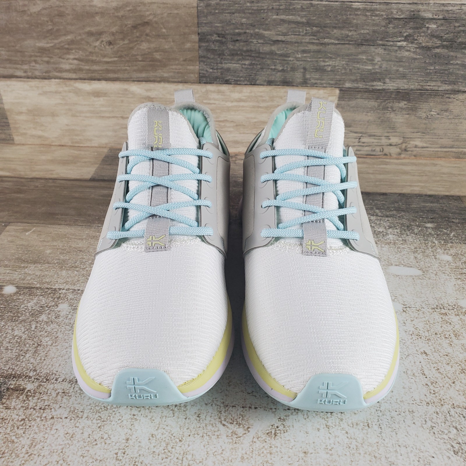 Kuru Atom Womens Shoes Sz 7.5 W Running Bright White Ice Blue Lace Up Sneakers