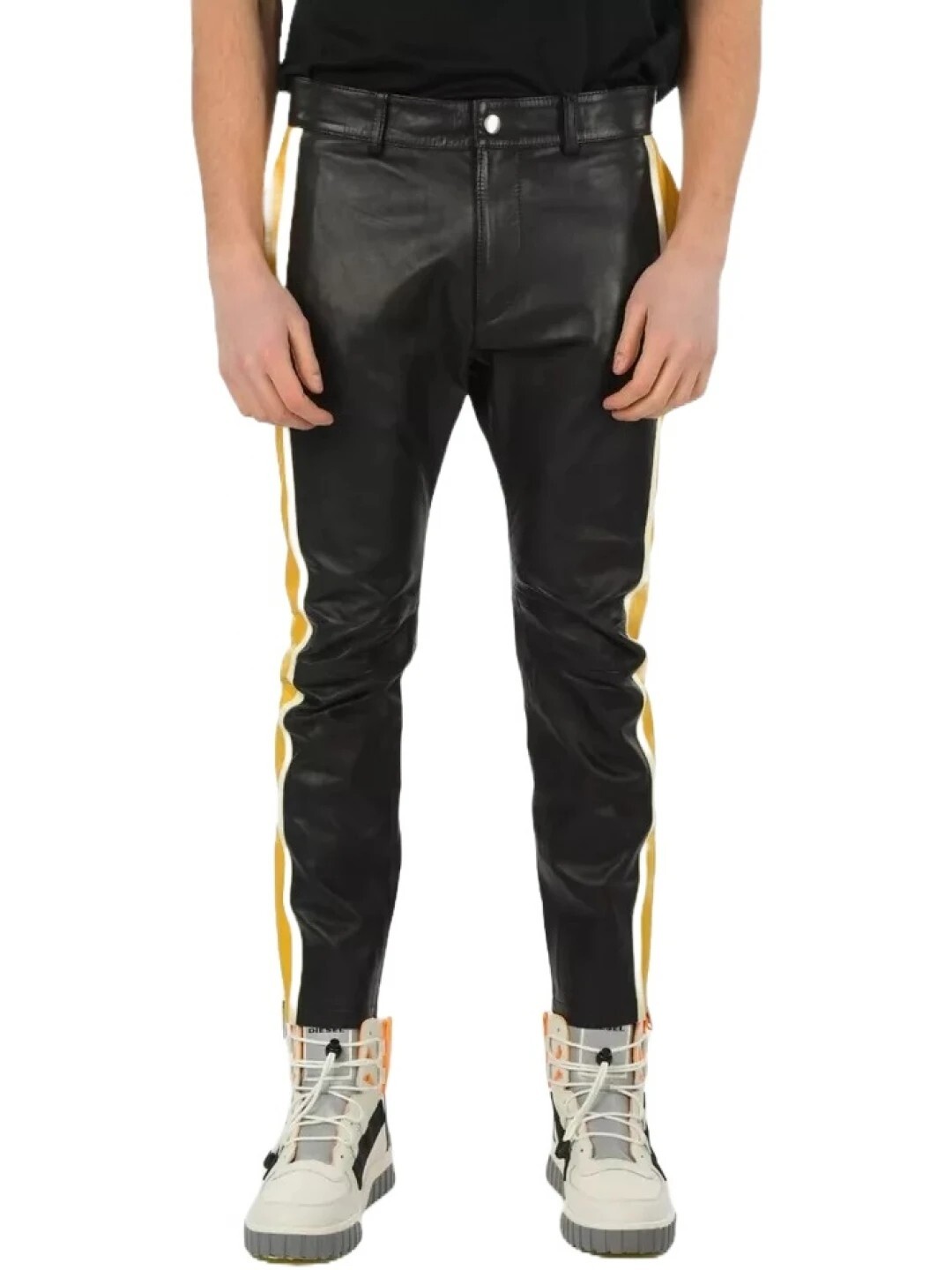Mens Multicolor Biker Leather Pants Real Lambskin Size 28 to 40 Custom Made- 001