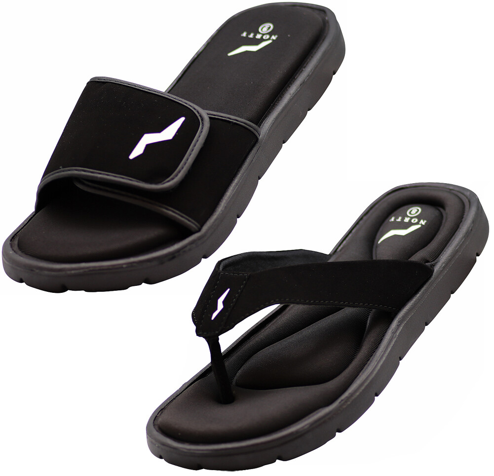 NORTY – Men’s Memory Foam Footbed Sandals – Casual for Beach, Pool, Shower