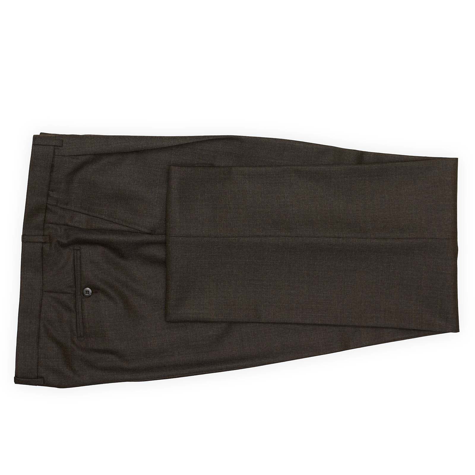 VANNUCCI Milano Brown Virgin Wool Super 100’s Suit EU 58 NEW US 46