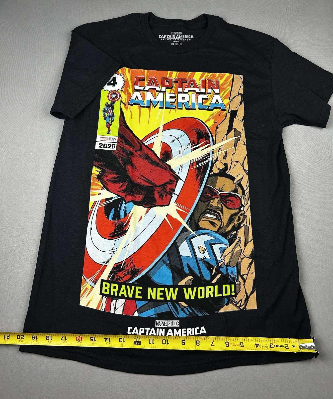 Captain America Men’s M Brave New World Comic Graphic Tee Shirt NEW (Read)