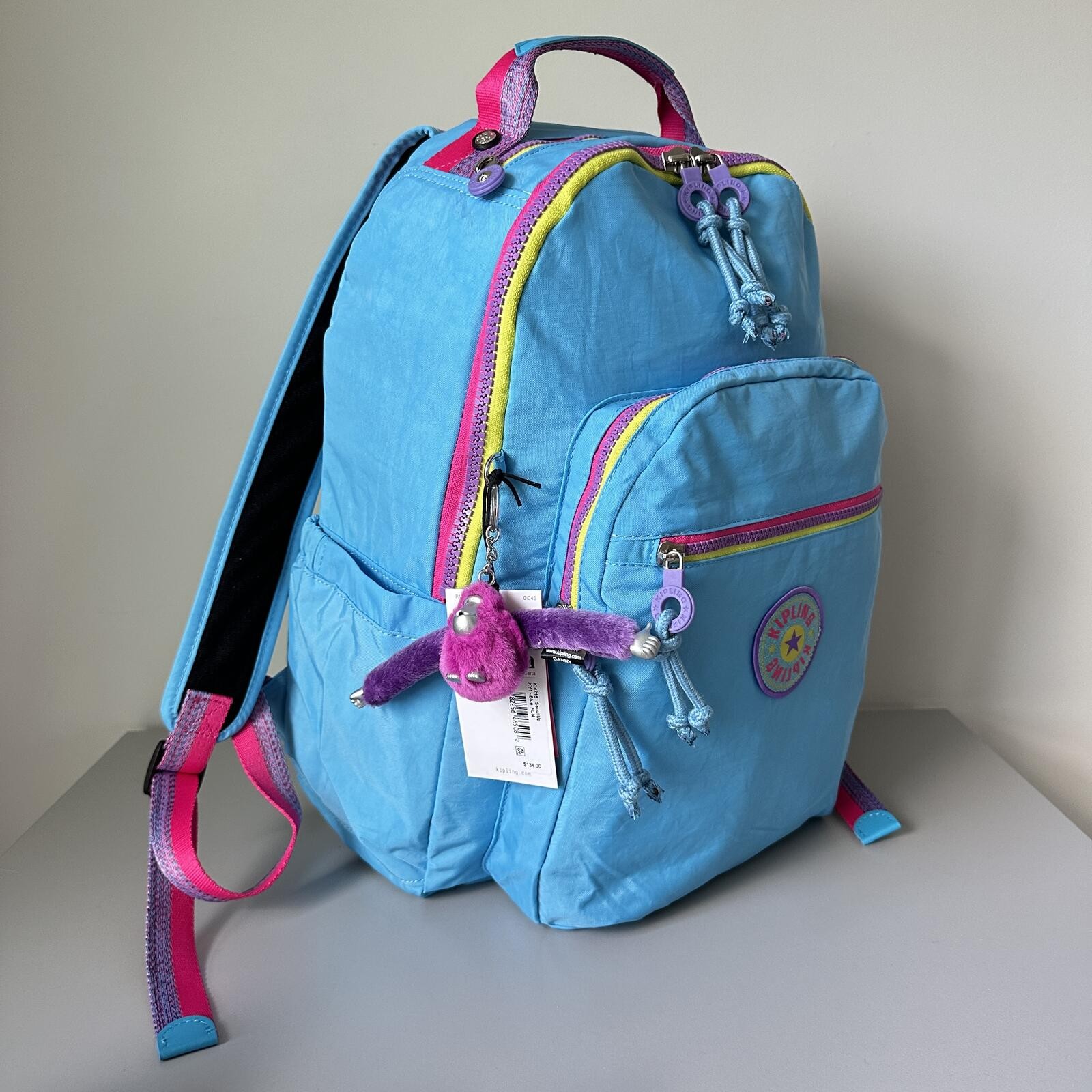 Kipling Seoul Up 17″ Laptop Extra Large Backpack in Blue Fun NWT