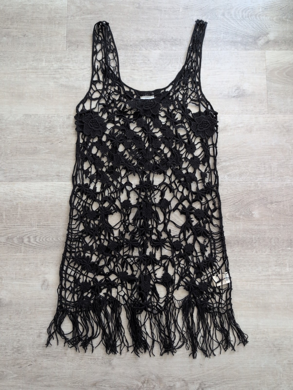 Free People Dual Purpose Tank Cover Up Size Small Very Unique In Black