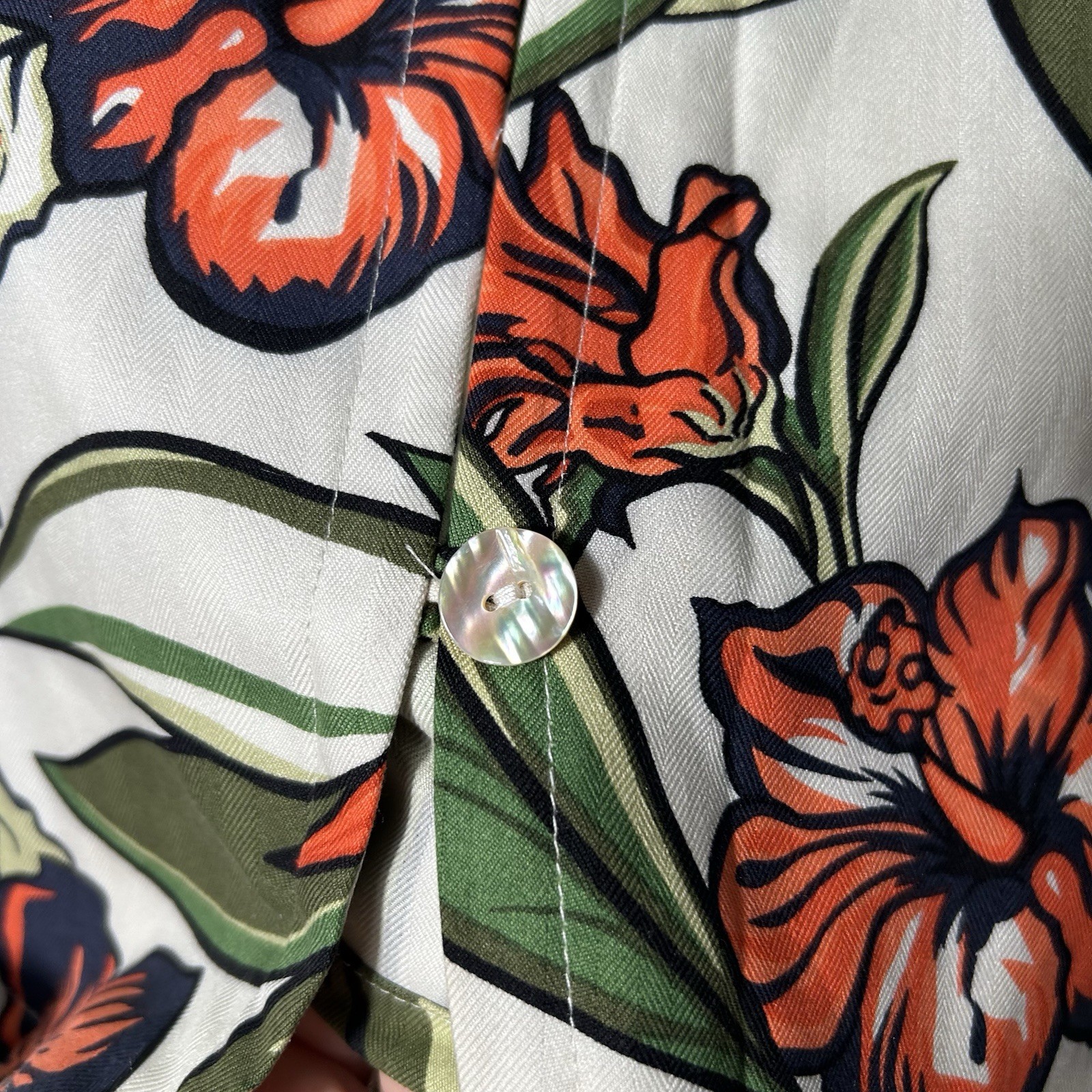 Pineapple Moon Silk Top Womens XL Sleeveless Button Up Hawaiian Tropical Vintage