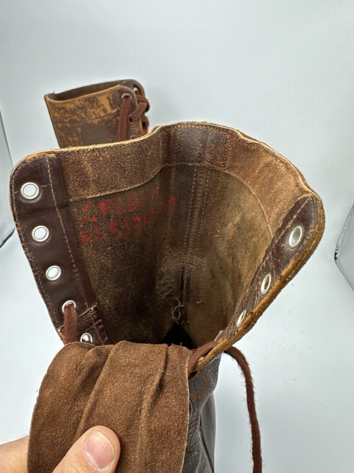 1952 Korean War US Army Paratrooper Jump Boots Men size 9.5 W Leather Named