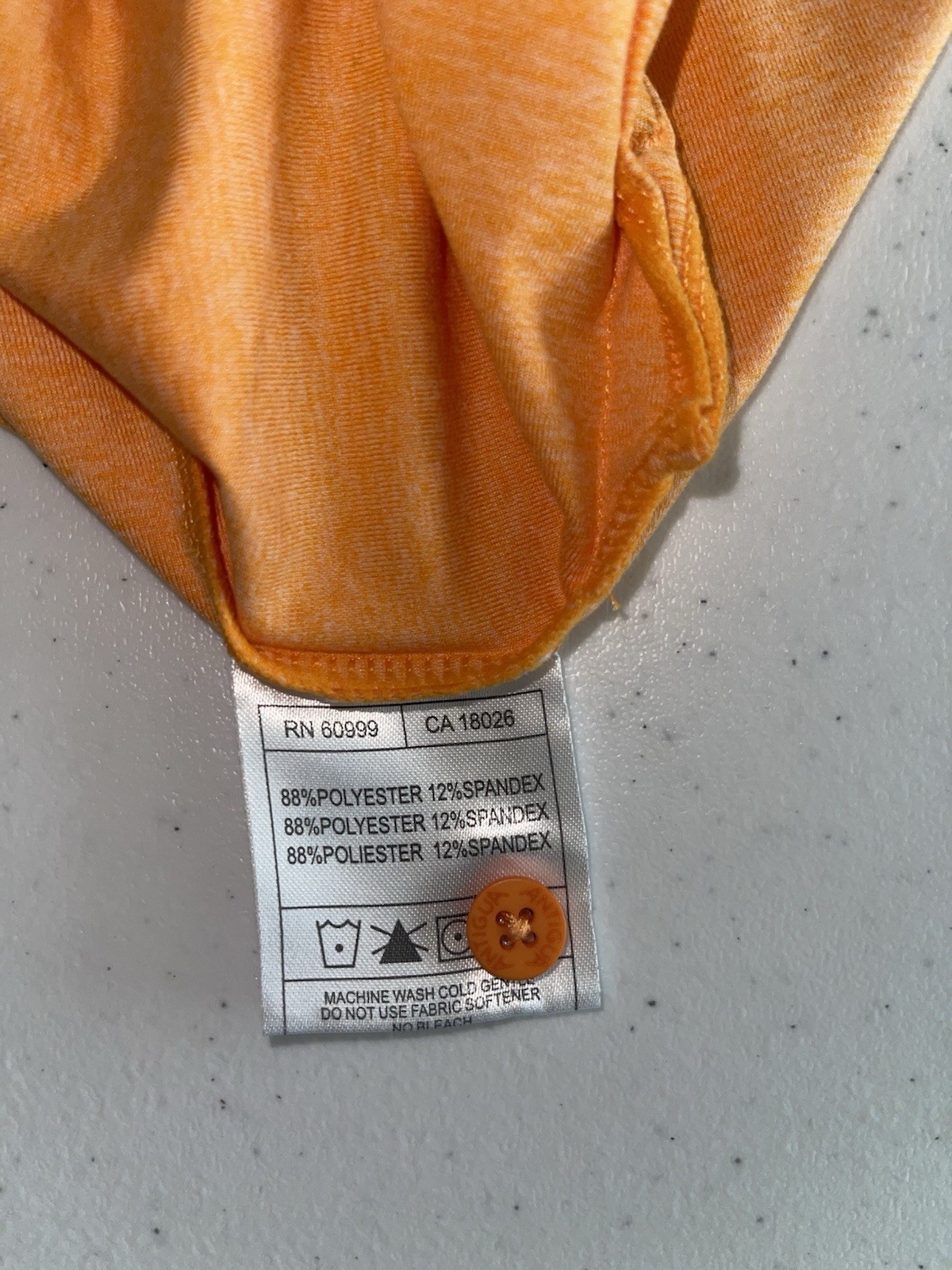 Antigua Men’s Orange Heather Polo with Embroidered Team Crest