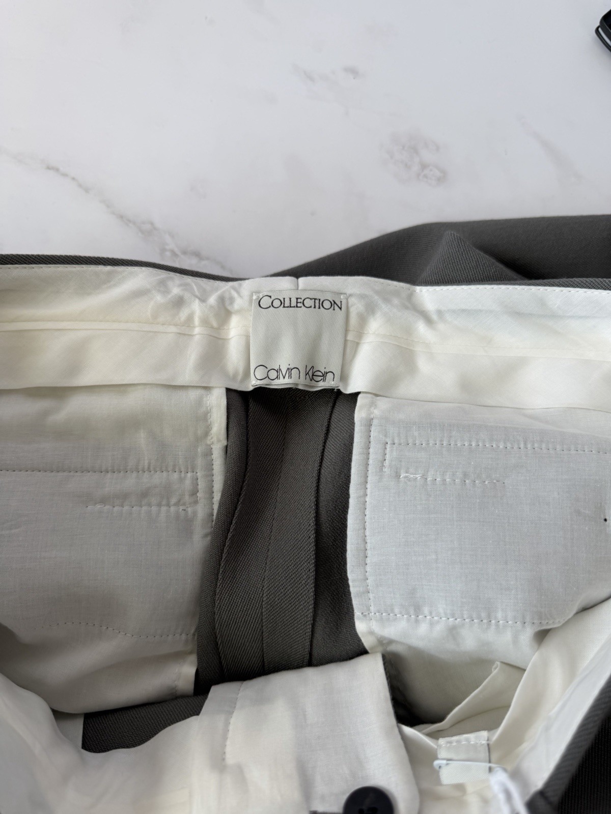 Calvin Klein Collection Wool Dress Pants Mens 46IT Moon Grey Italy NWT MSRP $940