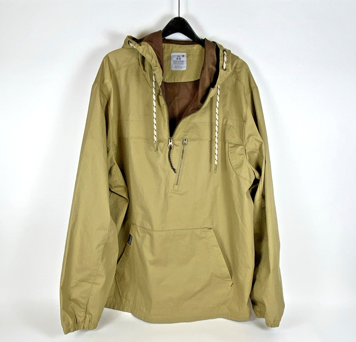 Mens Ascend Softshell 1/4 Zip Jacket Size 2XL Beige Style 617ACF21