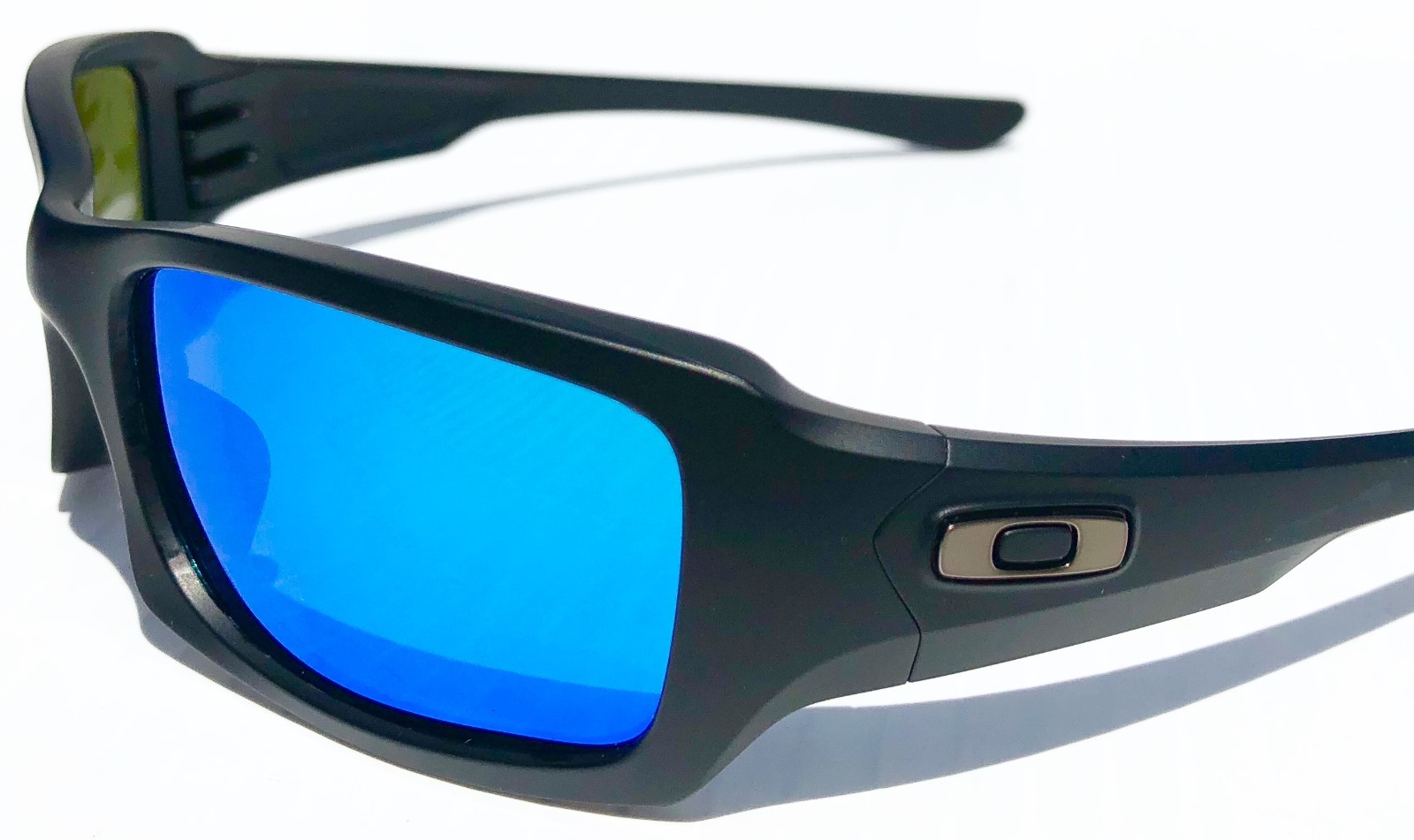 NEW Oakley FIVES Squared Matte Black w POLARIZED Galaxy BLUE Sunglass 9238