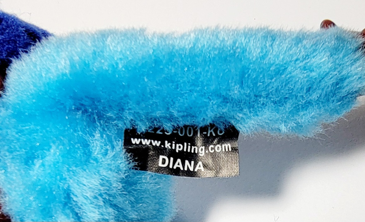 KIPLING MOM & BABY MONKEY Keychain Power Blue & Baby Ocean Blue 2″H