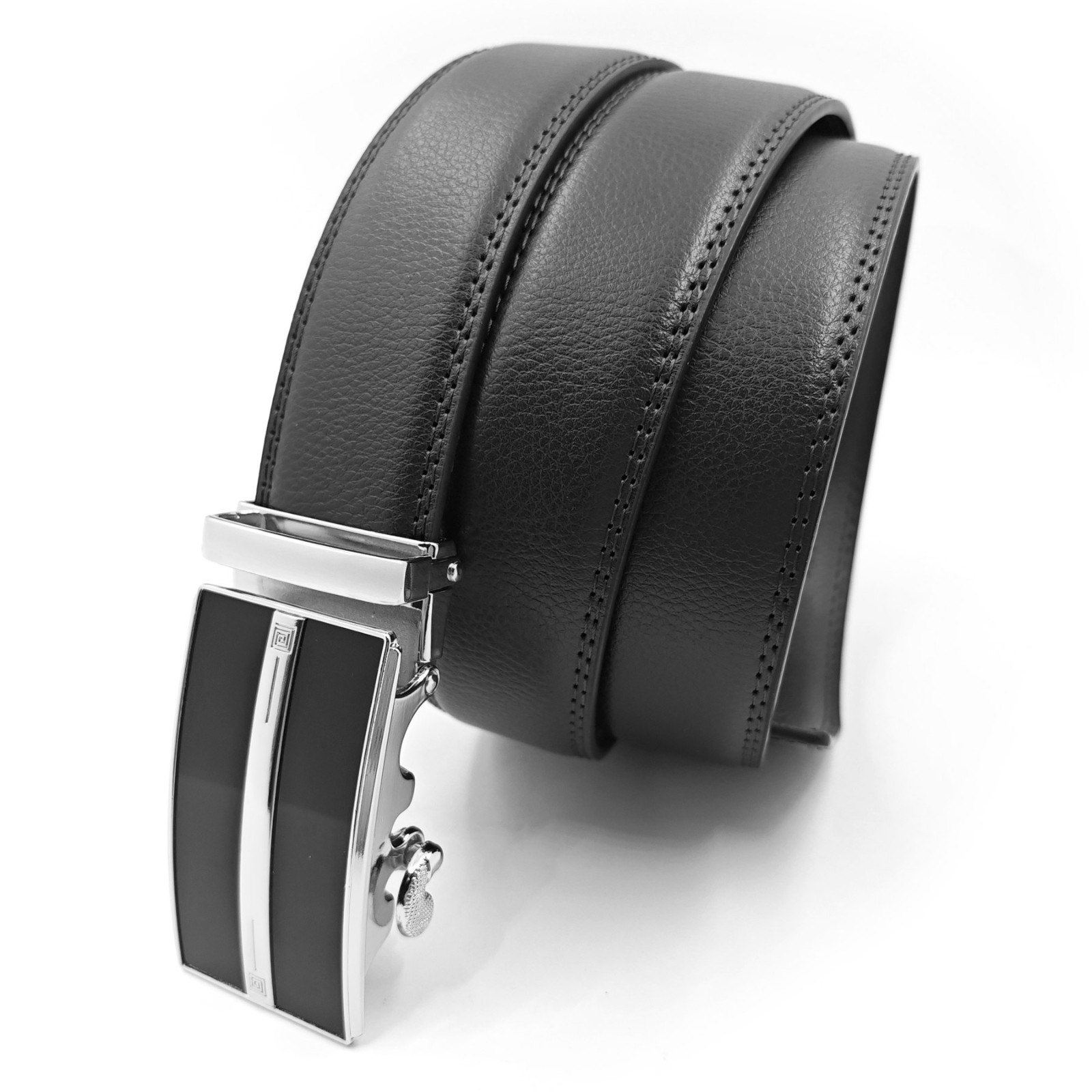 Genuine Real Leather Mens Ratchet Belt Belts For Men Adjustable Automatic Buckle