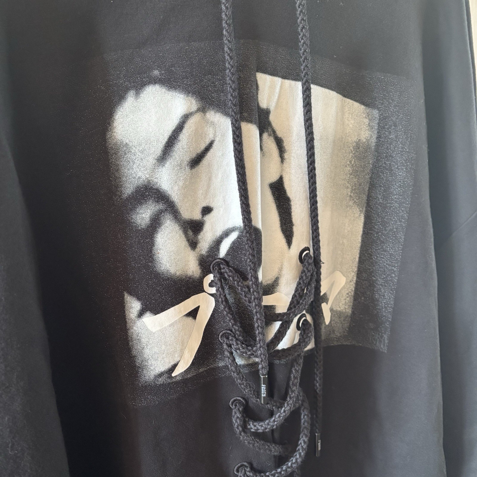NWT Fenty x Puma by Rihanna Oversized Printed Hoodie Black Hitoshi Nomura LARGE