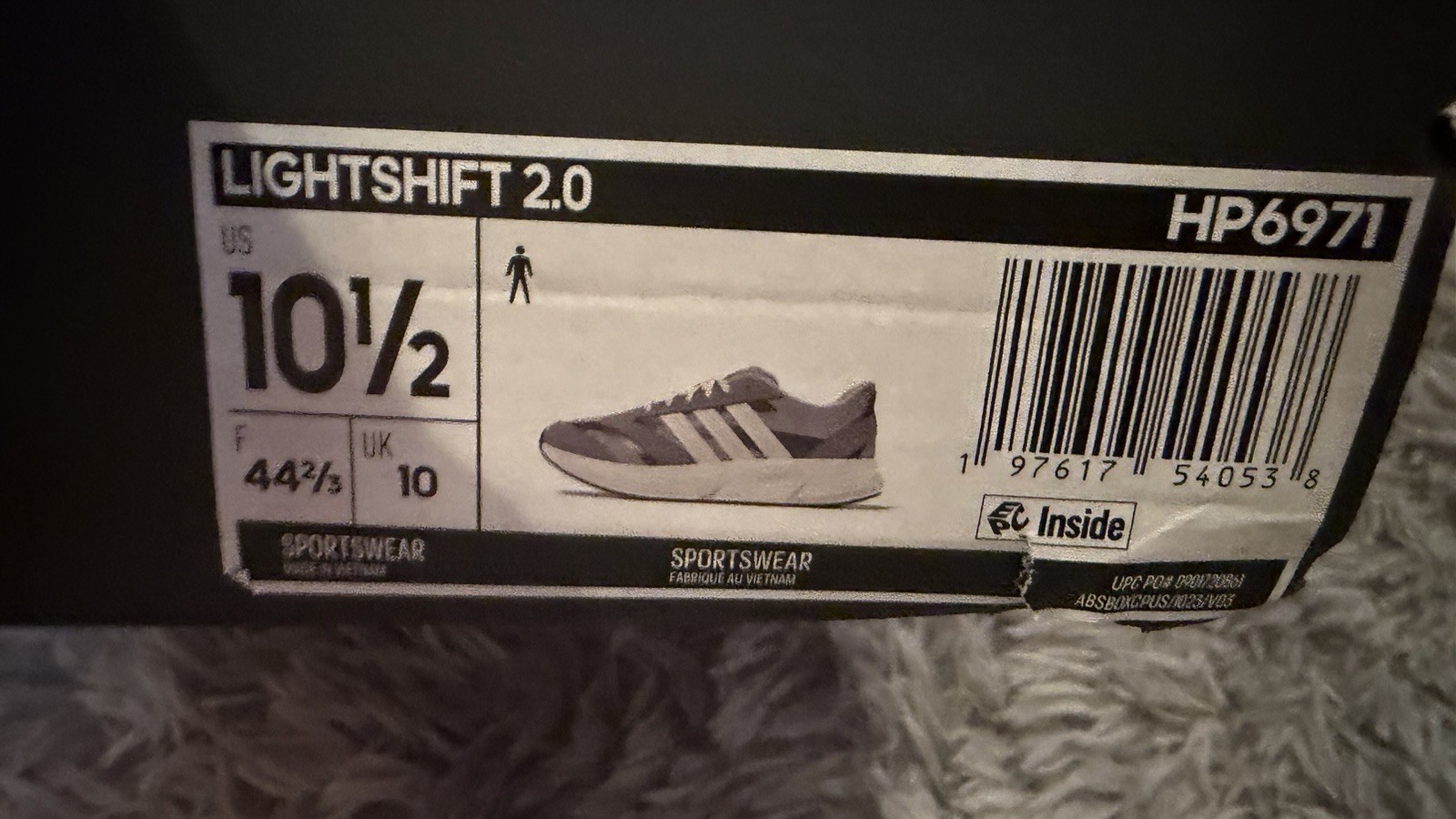 New Adidas Lightshift 2.0 Men’s Size 10.5 Grey/White