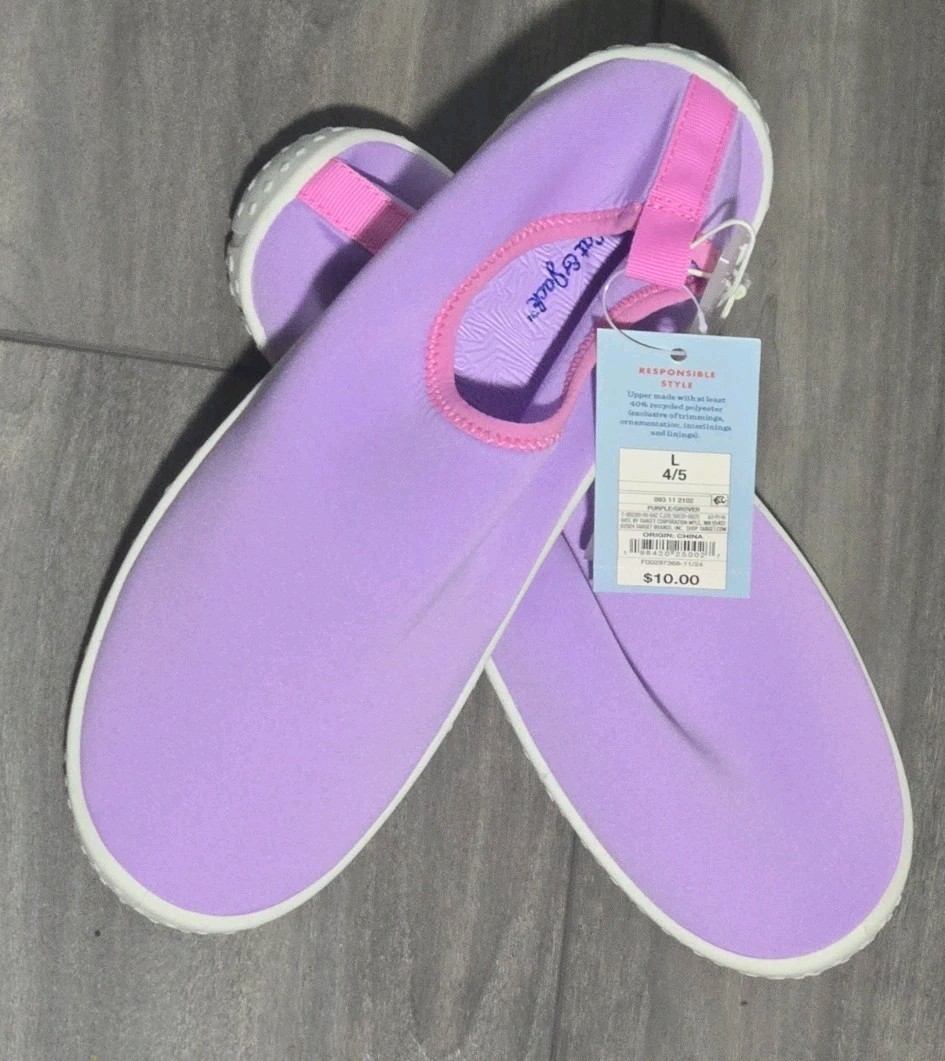 NWT – Cat & Jack Girl’s Grover Slip-On Water Shoes, Breathable, Textured Outsole