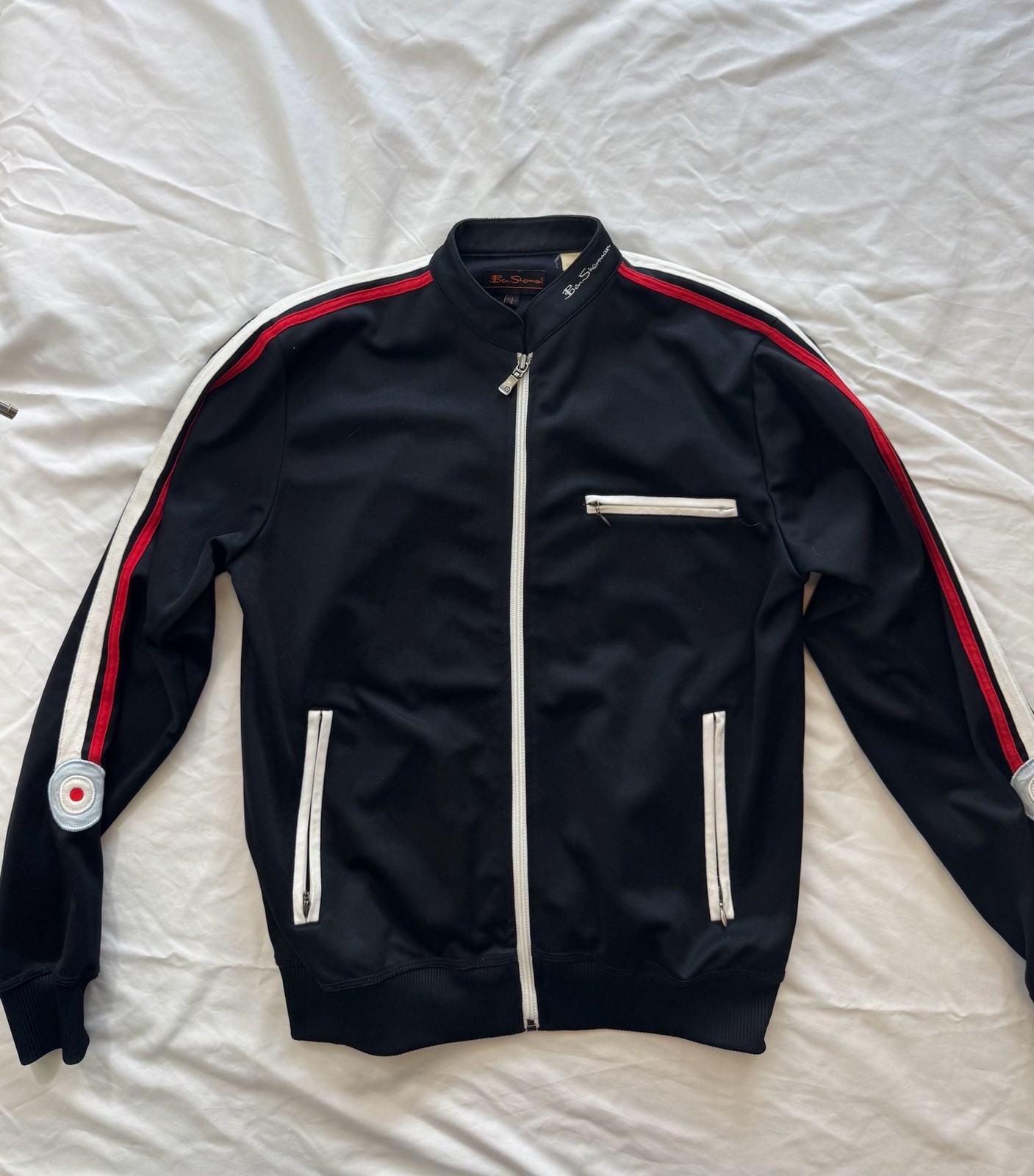 Ben Sherman Mod Target Full-Zip Track Jacket with Sleeve Stripes