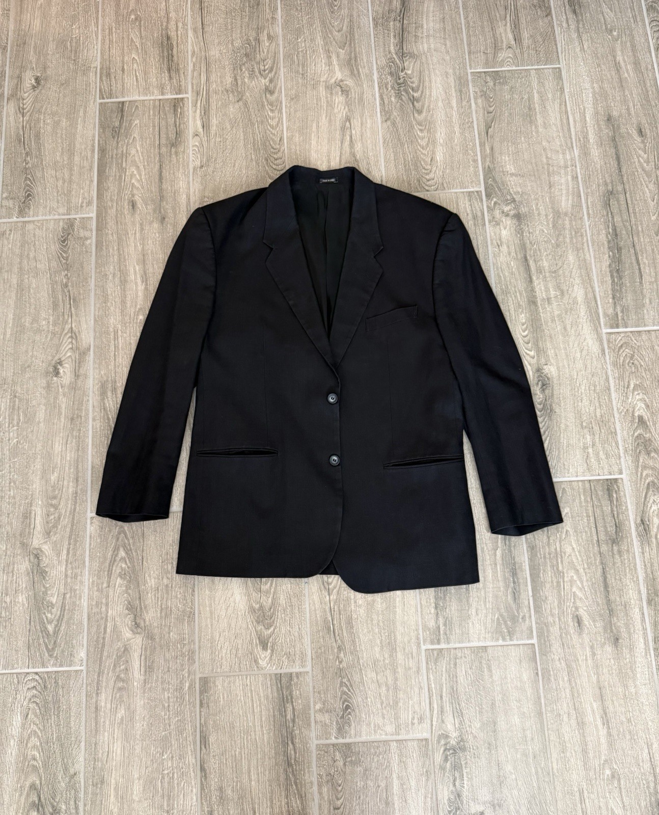 Vintage Reunion Menswear Black Linen-Blend Blazer (Size XL)