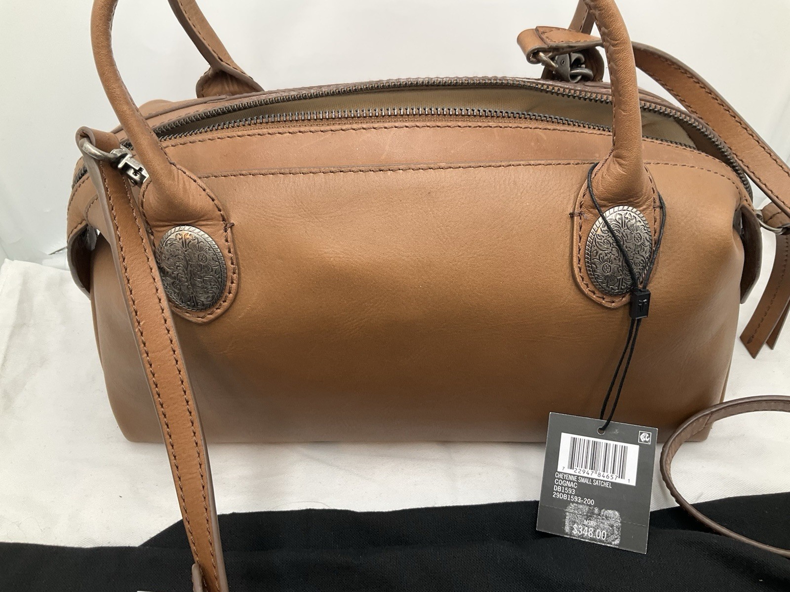 Frye Cheyenne Small Distressed Leather Satchel Cognac NEW