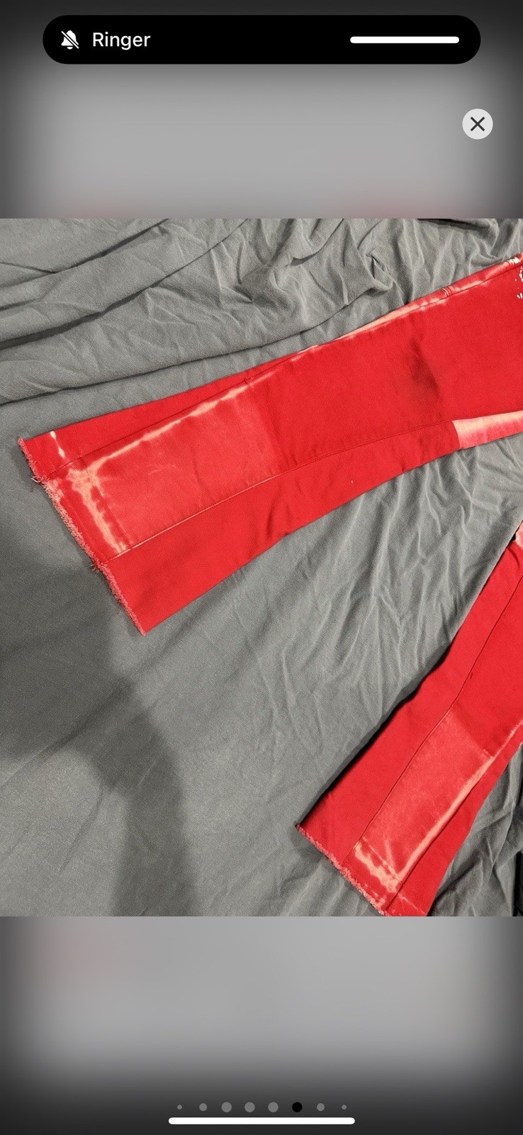 Gallery Dept. Men’s Carpenter Flare Red Acid Wash Paint Splatter Jeans 31
