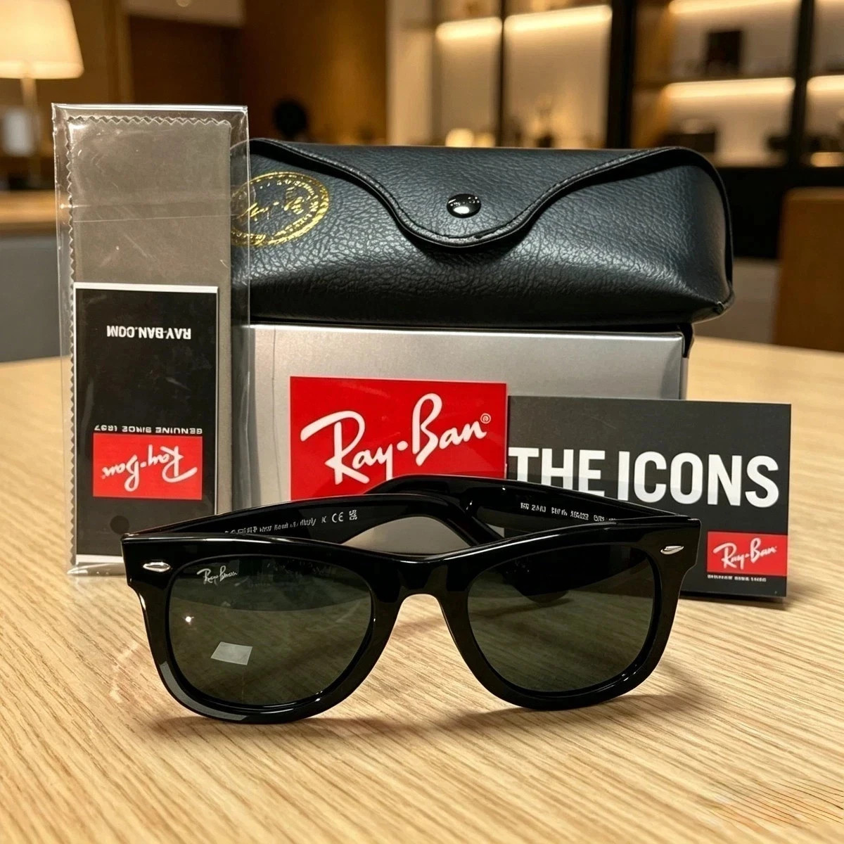 Ray-Ban RB2140 Wayfarer Classic Sunglasses Sunglass Black Frame Black Lens 50mm