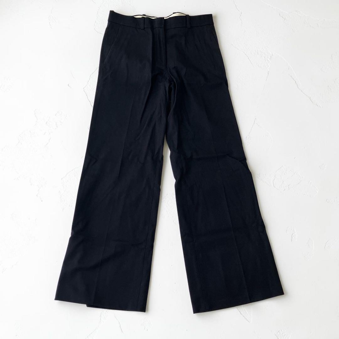 CELINE Wide Leg Trousers Navy Phoebe Philo Center Press Pants Good Condition M