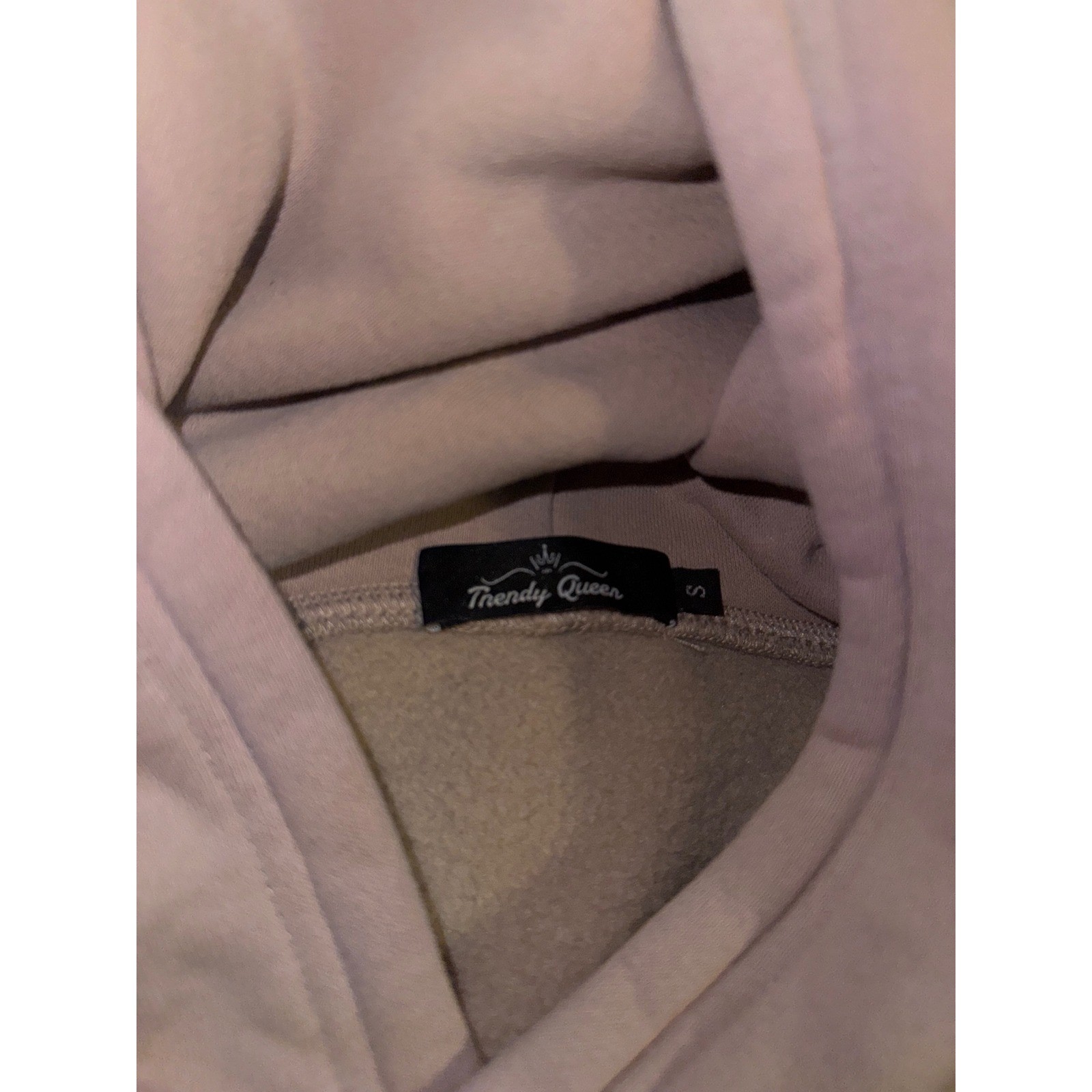 Trendy Queen Womens Oversized Fleece Hoodie Tan Beige Pullover Sweatshirt Small