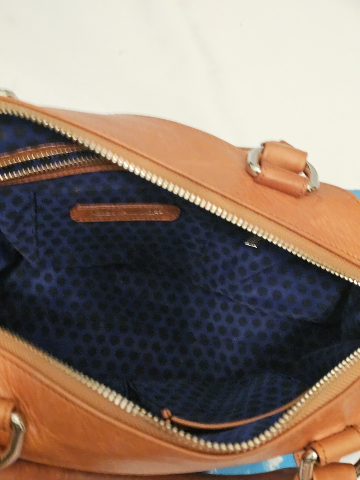 Rebecca Minkoff M.A.B Mini Satchel in Aqua, White and Tan* No Shoulder Strap*