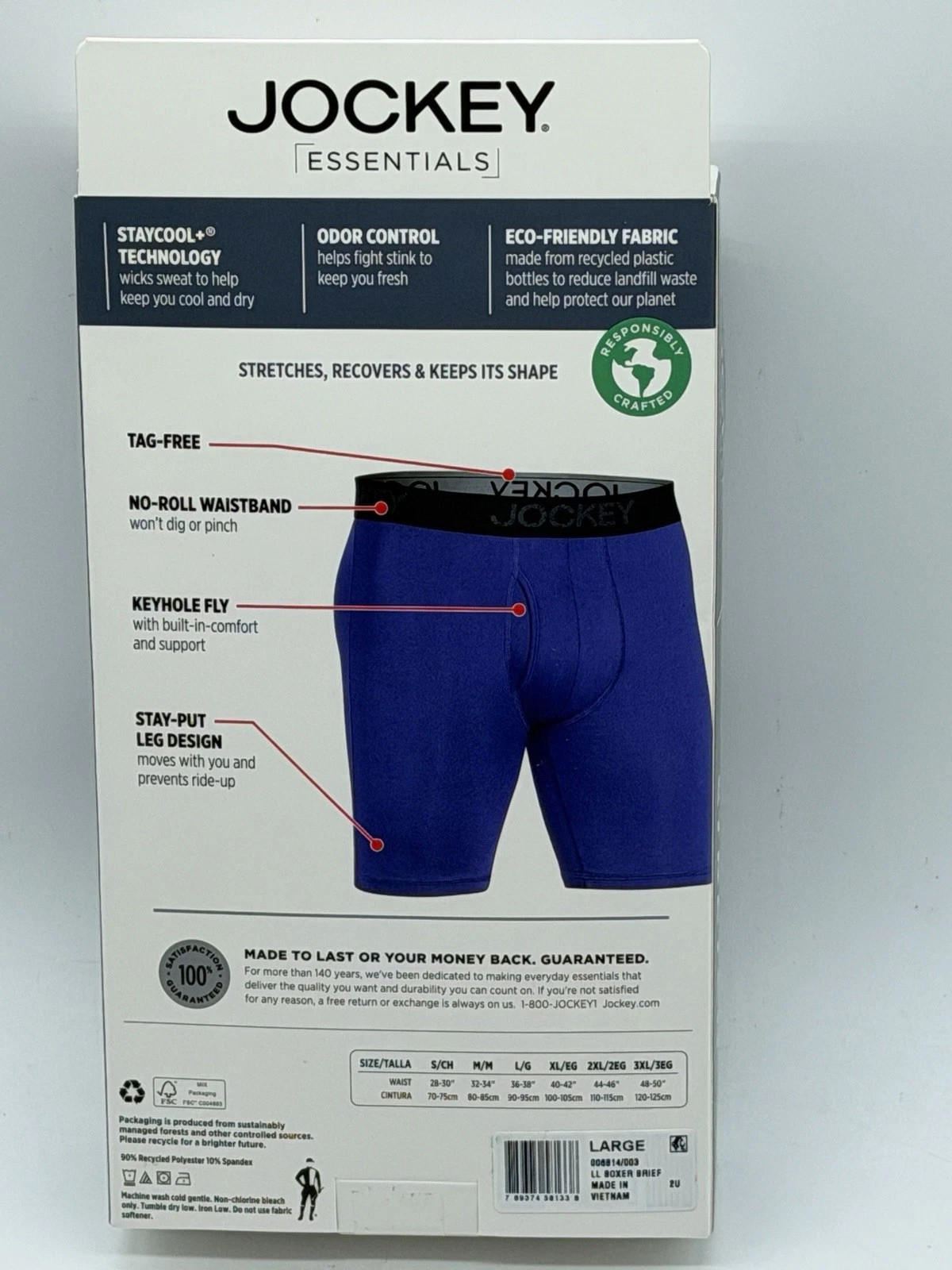 3 OR 4 PAIRS JOCKEY MEN STRETCH MICROFIBER BOXER BRIEFS MEDIUM LARGE XLARGE $34