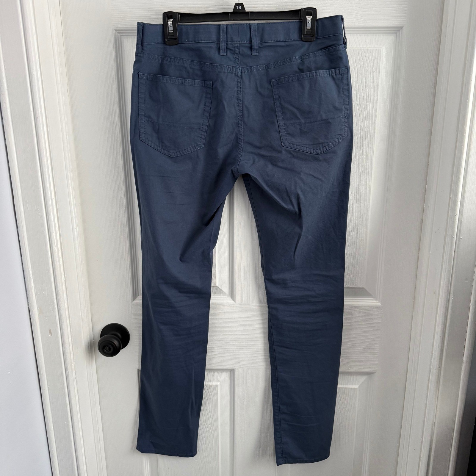 Bonobos Mens 5-Pocket Chino Pants 32×32 Blue Grey Slate Slim Straight Trousers