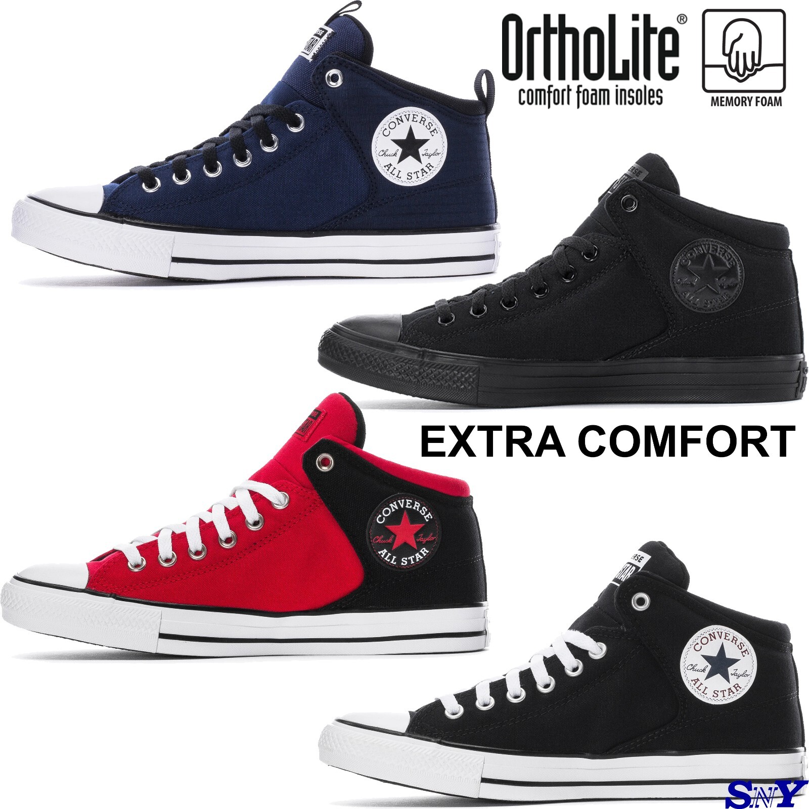 CONVERSE Men’s Chuck Taylor All Star High Street Canvas Mid-Top Shoes