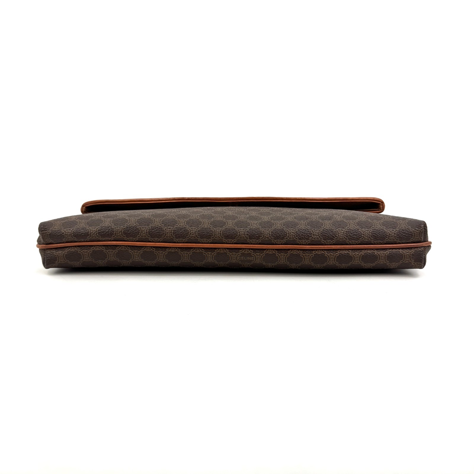 Vintage CELINE Macadam Flap clutch Bag Purse Pouch Brown