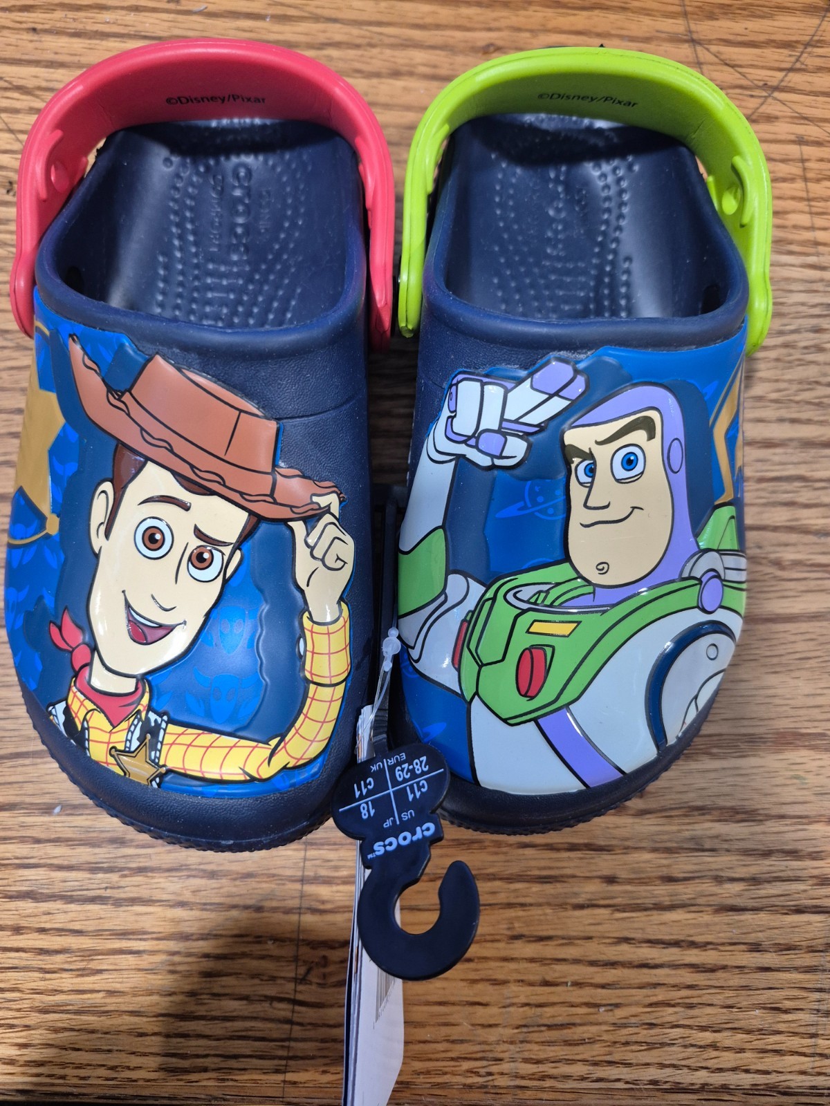 RARE NWT DISNEY CROCS Toy Story BUZZ Lightyear WOODY Clogs Size Child Kids C11