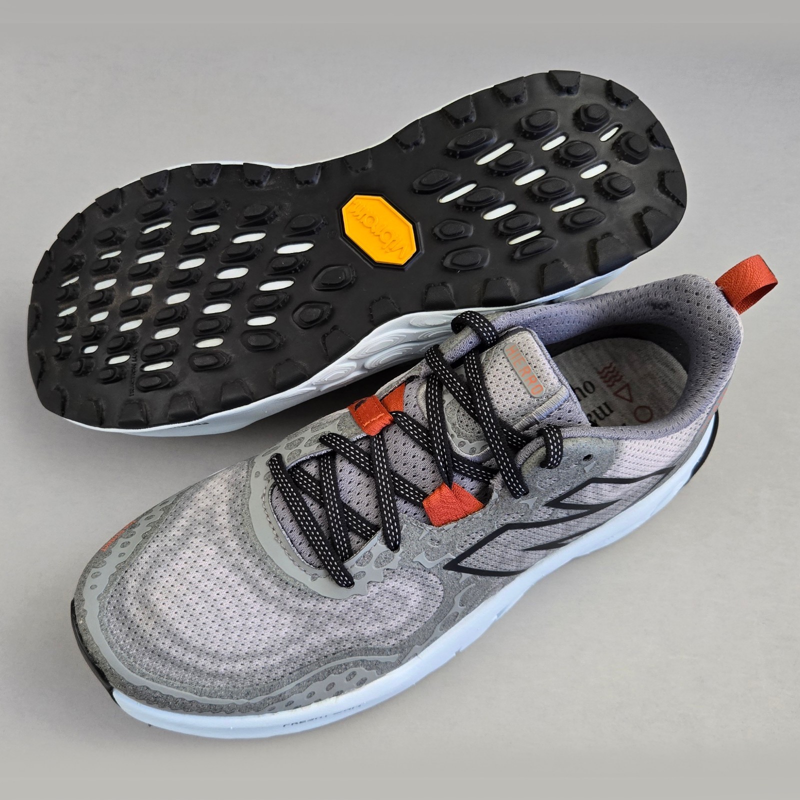 New Balance Fresh Foam X Hierro v8 Men’s 9.5 2E Wide Gray Orange Trail Shoes
