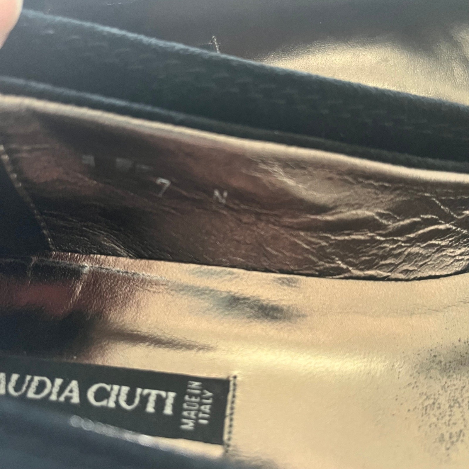 Claudia Ciuti Black Suede Emblem Flat Women’s 7N Made in Italy Ballet Slip On