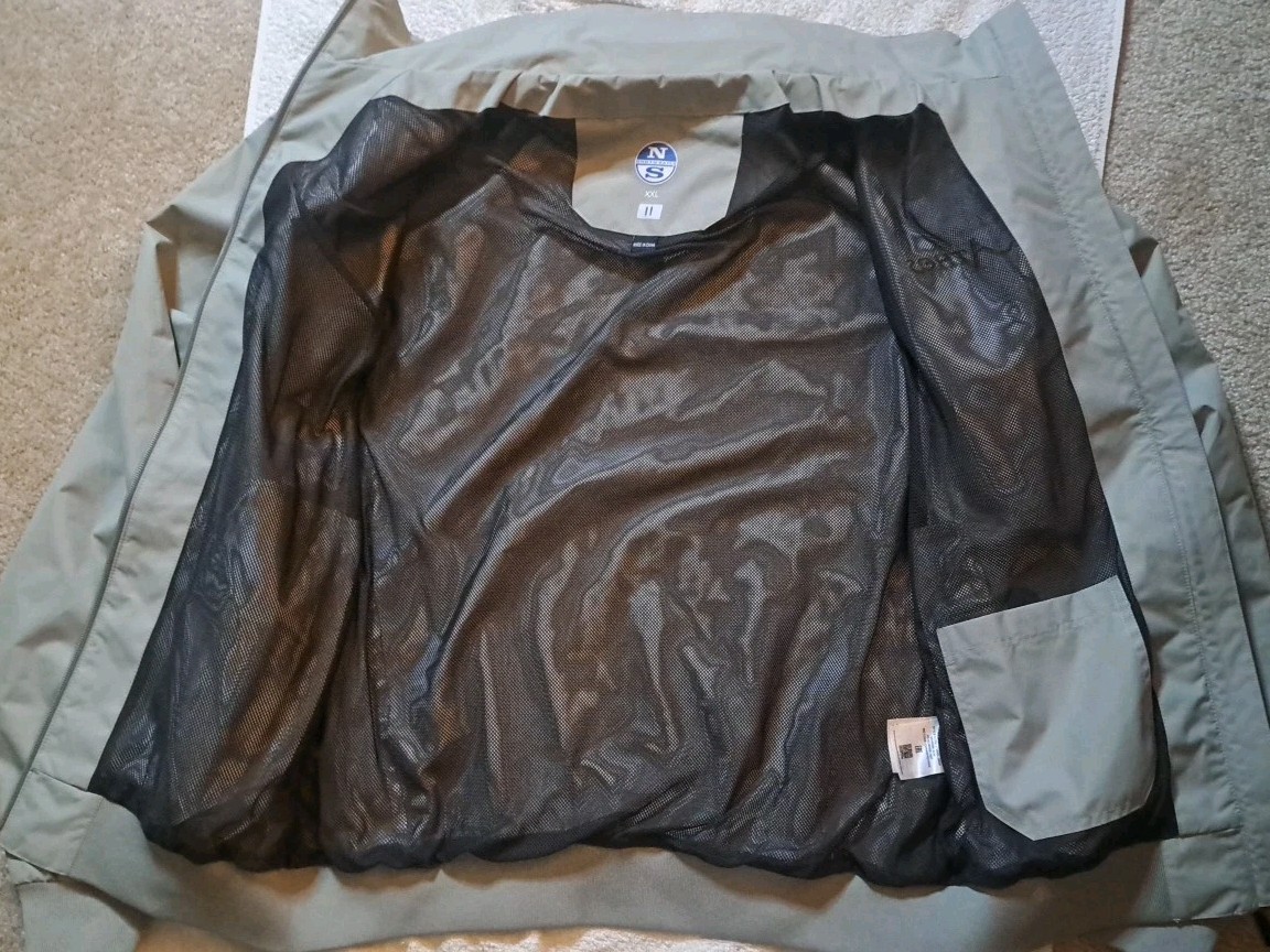 North Sails Mesh Lined Sailer Jacket Mens 2XL Grey High Neck Full Zip Bomber