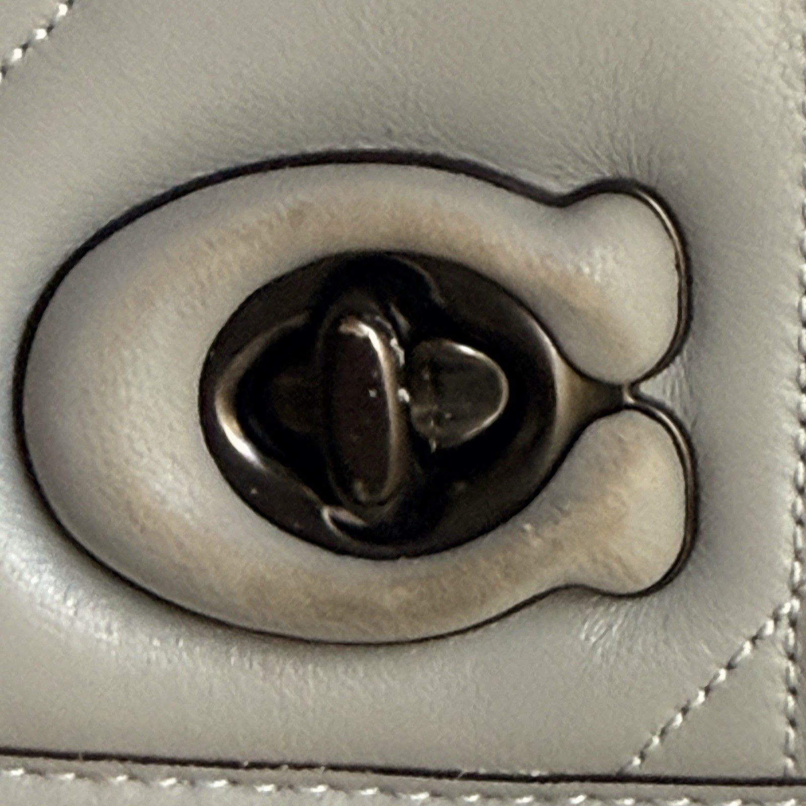 Coach Pillow Madison Shoulder Bag with Quilting in Dove Gray