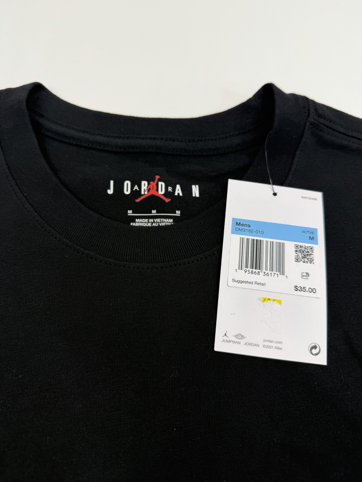 $35 BRAND NEW NIKE MEN’S AIR JORDAN TEE T SHIRT MEDIUM M BLACK DM3182-010