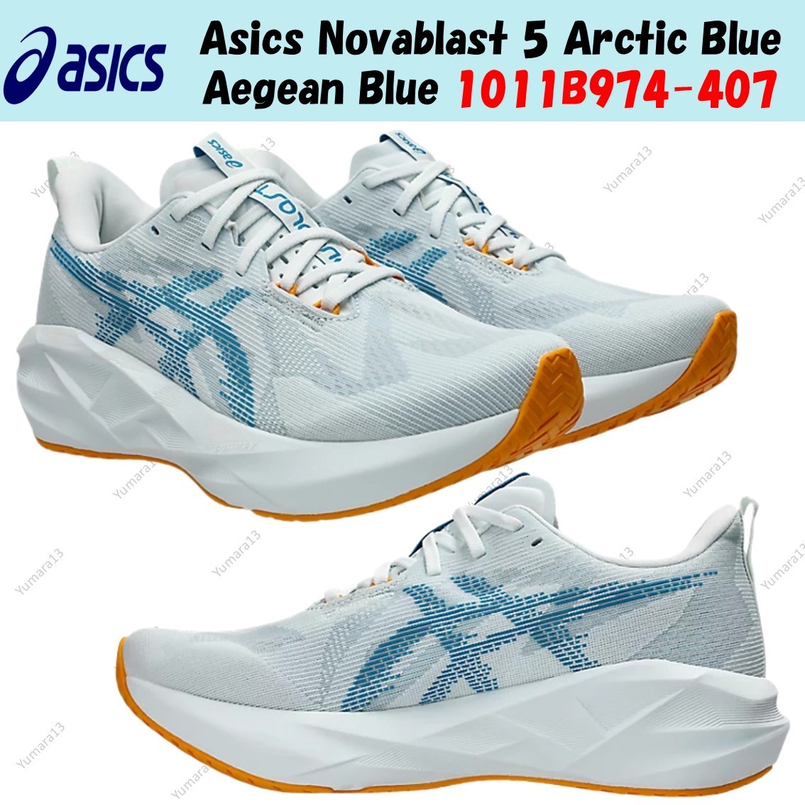 Asics Novablast 5 Arctic Blue Aegean Blue 1011B974-407 Men’s Size