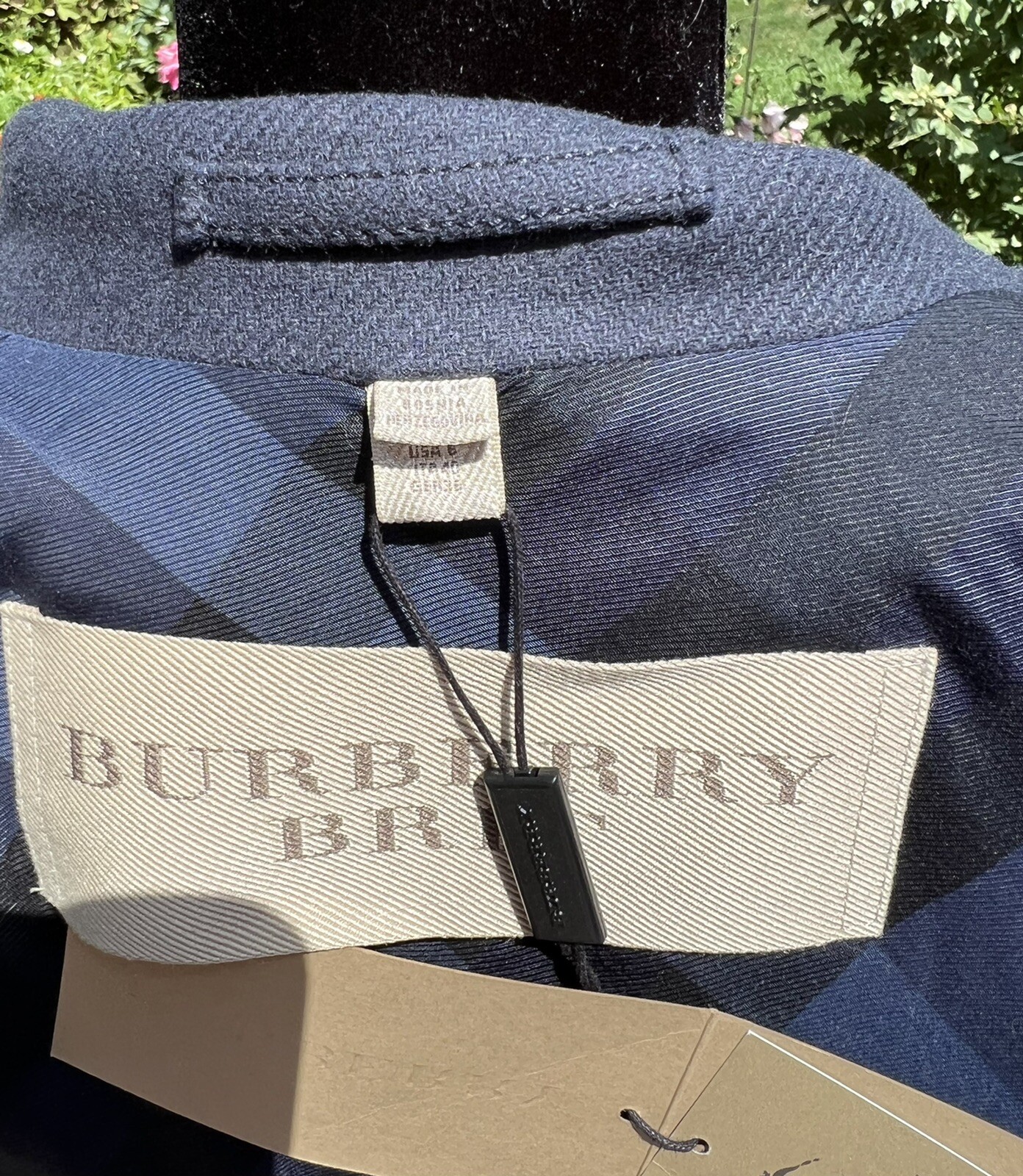 Burberry Brit Elmsby Wool Blend Coat Dark Navy Single Breasted US 6 NWT