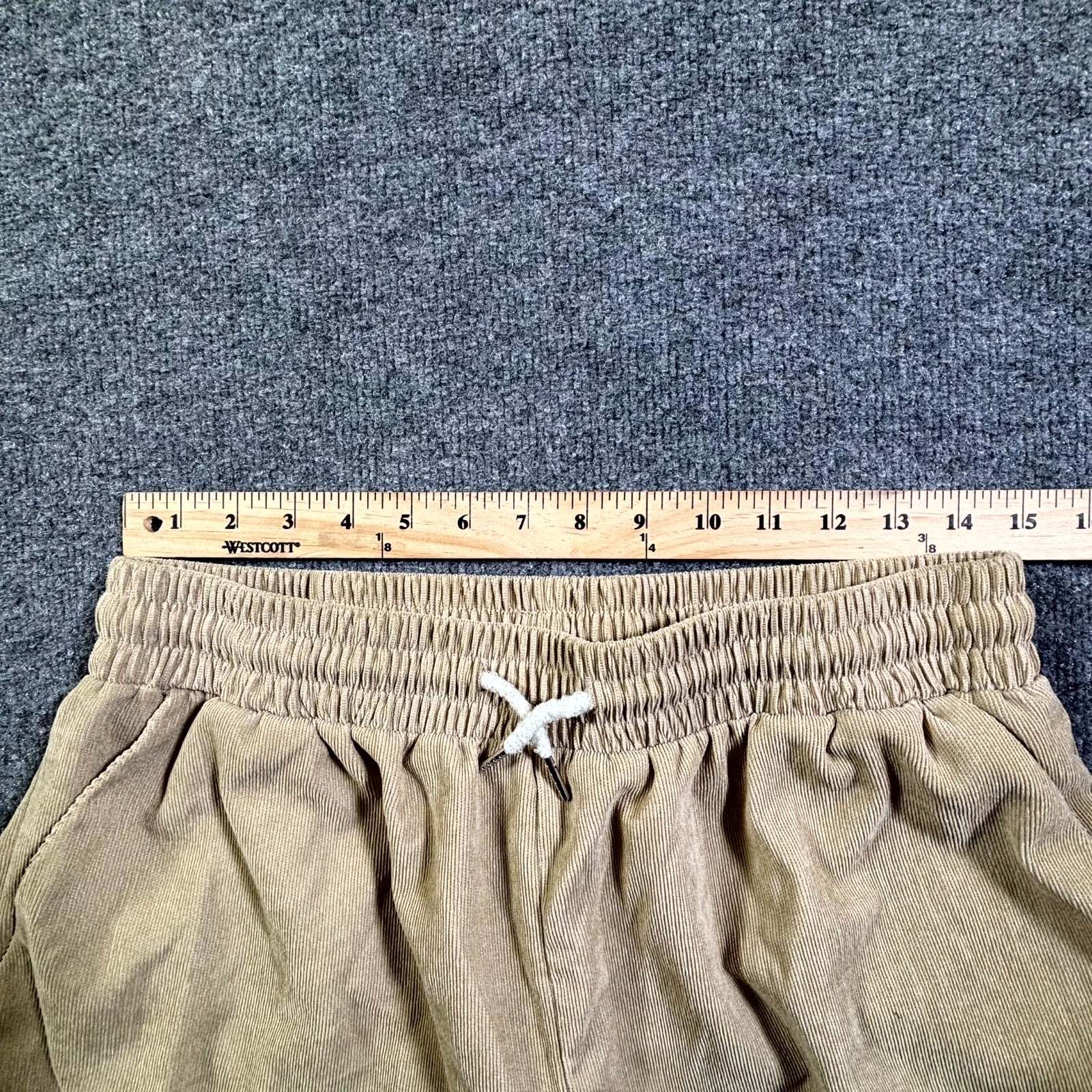 BoohooMAN Cargo Pant Men’s XL Beige Polyester Corduroy Tapered Workwear Stretch