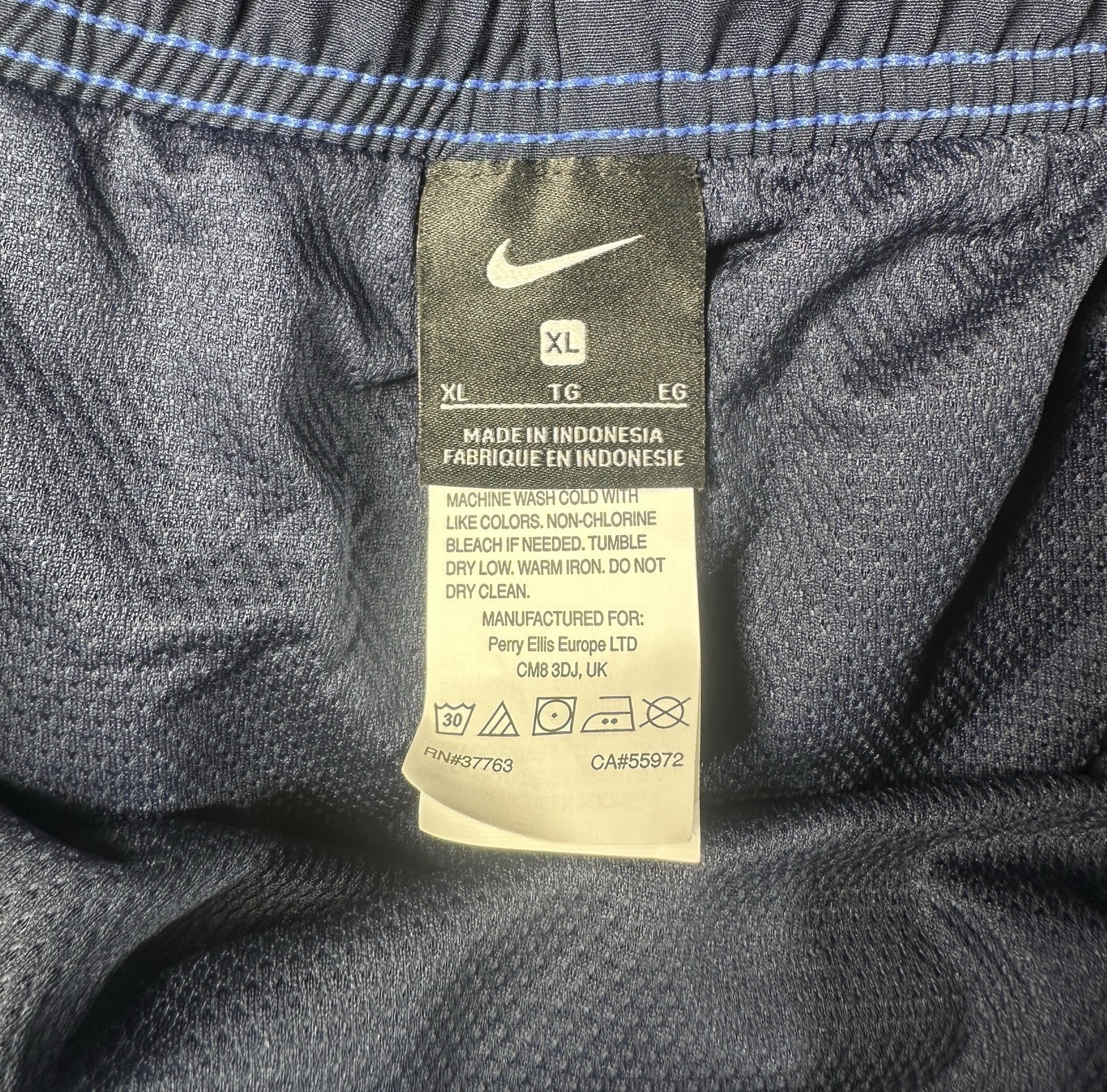 Nike Swim Men’s Core Solid Volley Shorts Blue Black Size XL Drawstring Trunks