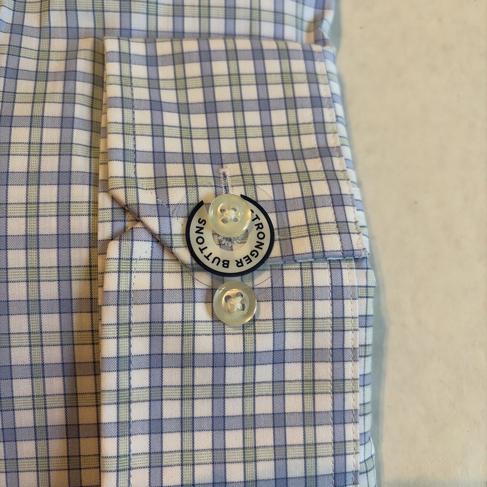NWT – Men’s All-Temp Comfort Fitted Shirt Stafford 365 Blue/Green-18-18 1/2 XXL